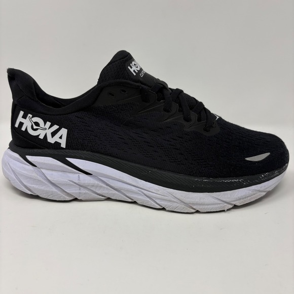Hoka Shoes - Hoka Clifton 8 Women's Size 8 Black White Athletic Running Shoes (1119394 BWHT)